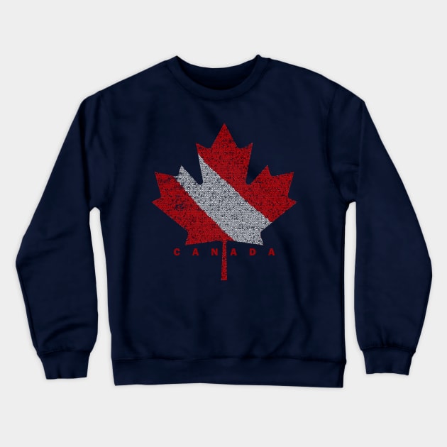 Canadian Flag Maple Leaf Canada Scuba Dive Flag Crewneck Sweatshirt by TeeCreations